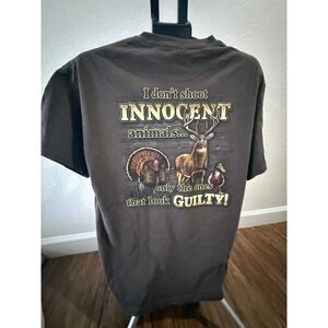 Buck Wear Hunting Shirt Mens Large Deer Turkey Duck Funny Outdoors Graphic Tee